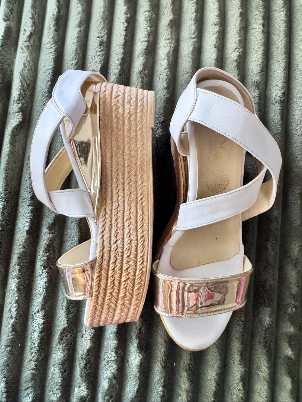 white platform sandals